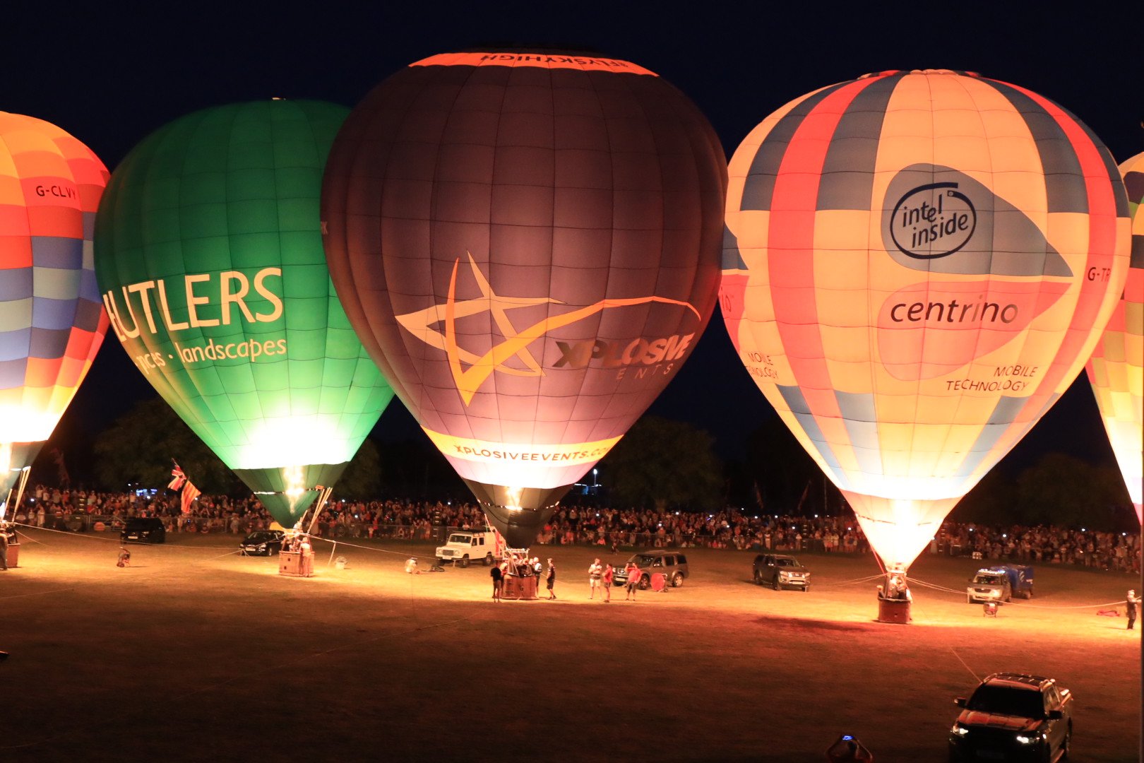Hot air balloons tethered at Summerfest