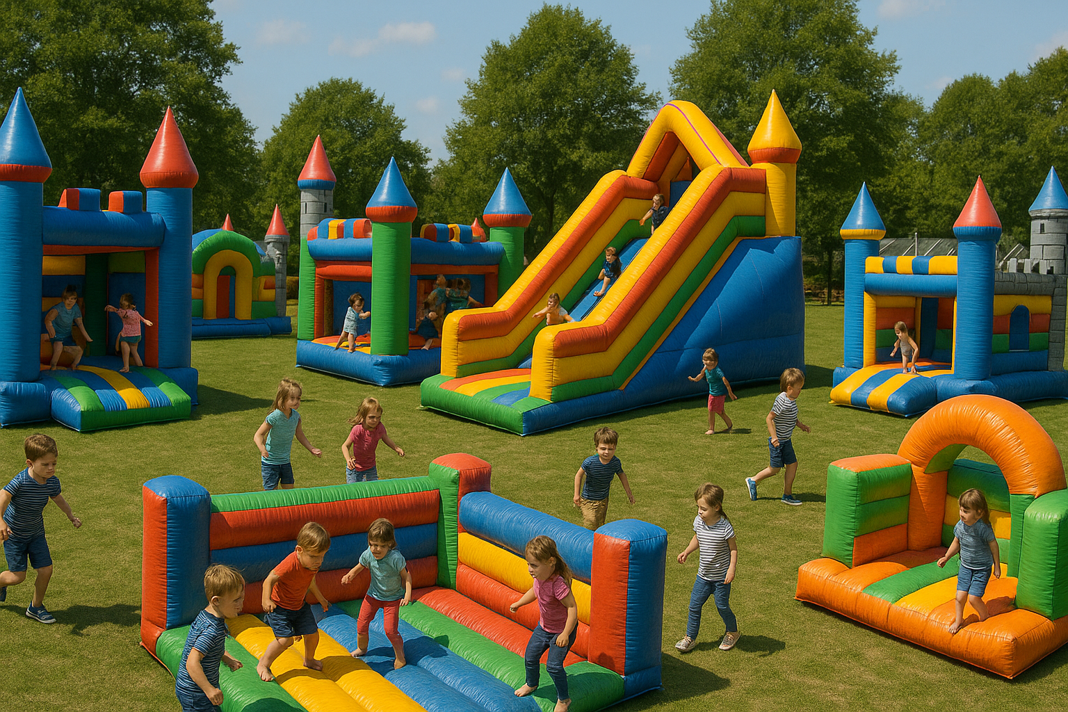 Inflatable bounce park for children