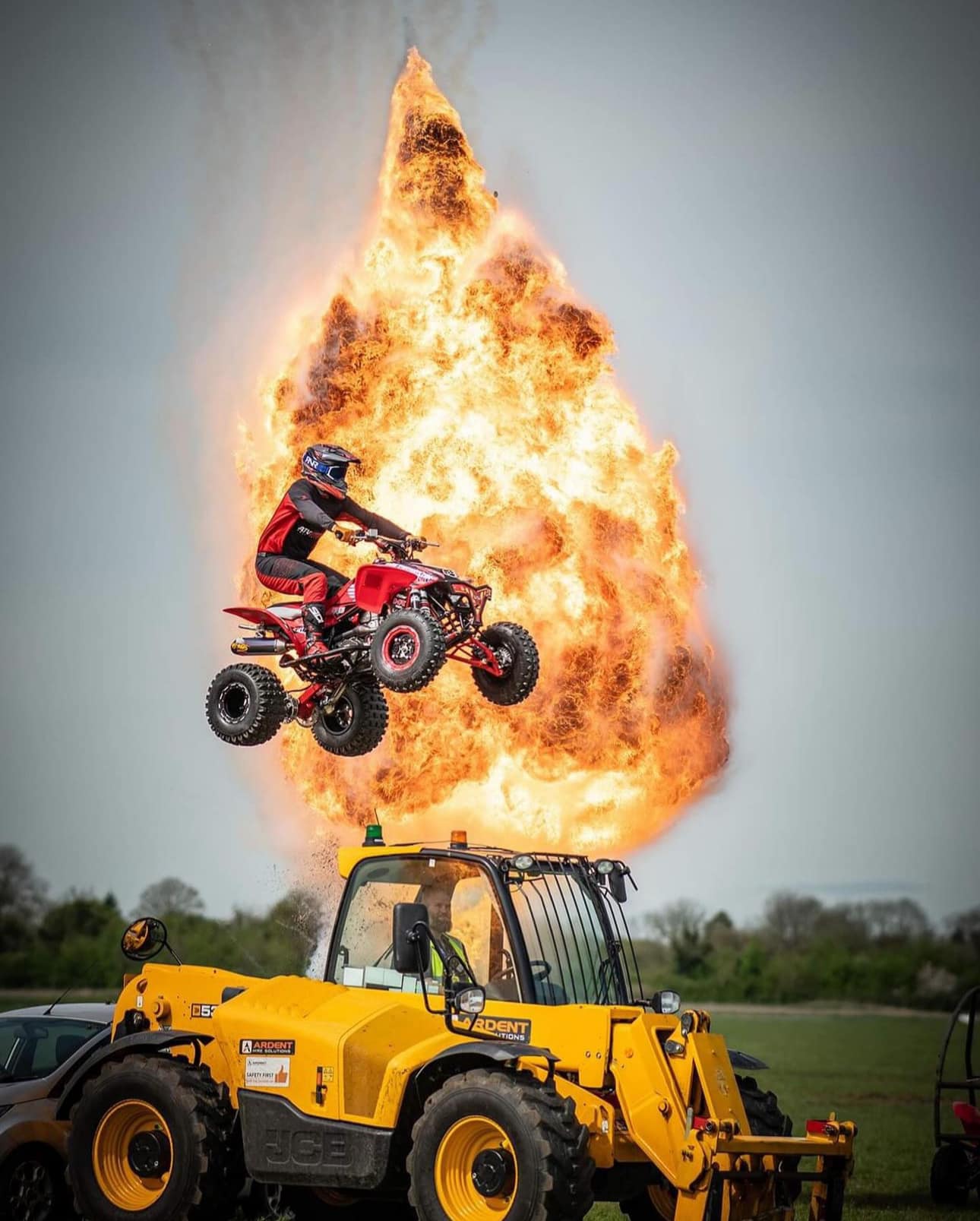 Paul Hannam performing ATV stunts